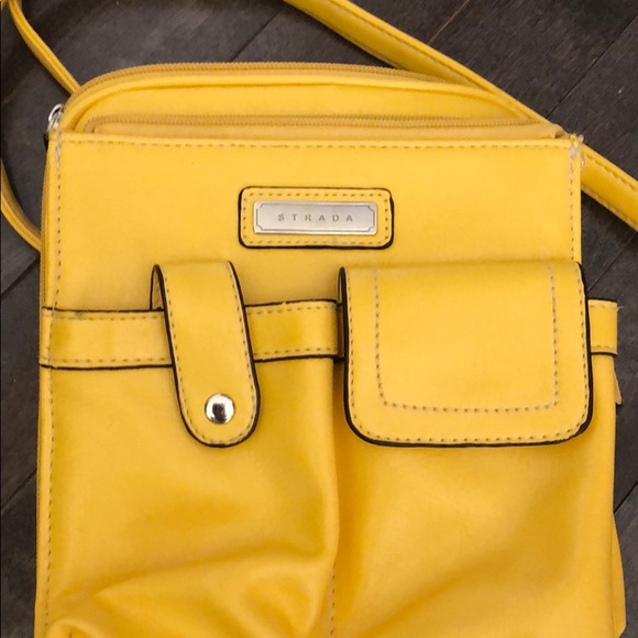 Strada yellow leather handbag purse - Picture 2 of 8